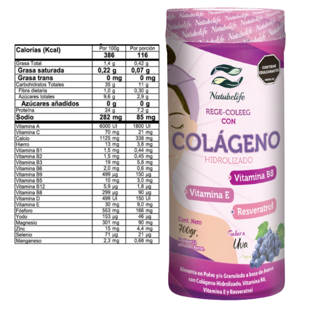 Colágeno Rege-Coleeg 700g — Natubelife | Sabor Uva